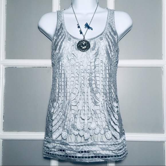 EXPRESS METALLIC CROCHET TOP - Picture 2 of 8